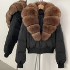 OFTBUY Knit Cuff Short Real Fox Fur Collar Duck Down Coat Female New Autumn Winter Clothes Women Genuine Fur Puffer Jacket