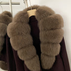 OFTBUY Loose Fit Warm Winter Fashion Lady Outerwear Sweater Female New Women's Knit Cardigan with Large Real Fox Fur Collar