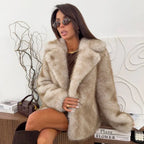 OFTBUY Winter Clothes Female Ins Hot Fashion Girls Oversized Gradient Fur Coat Women Thick Warm Outerwear Fluffy Faux Fox Fur Jacket