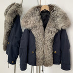 OFTBUY Warm Big Natural Fox Fur Collar Down Coat New Autumn Winter Clothing Women Waterproof Safai Real Fur Puffer Jacket Female