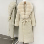 OFTBUY Real Fox Fur Collar Fluffy Puffer Jacket Female New Long Winter Down Clothing Women Thickened Warm White Duck Down Coat