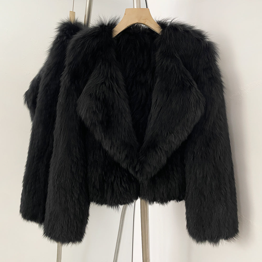 OFTBUY Luxury Short Natural Fox Fur Jacket Female New Autumn Winter Warm Top Clothes Women Weaving Thick Fluffy Real Fur Coat