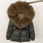 OFTBUY New Winter Clothing Puffer Jacket Women Parkas Waterproof Real Fox Fur Hooded Thick Warm 90% White Duck Down Coat Female