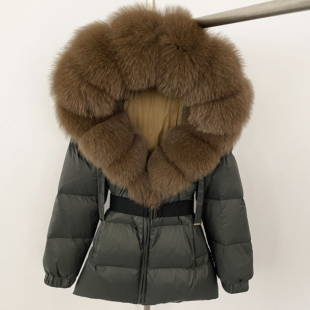 OFTBUY New Winter Clothing Puffer Jacket Women Parkas Waterproof Real Fox Fur Hooded Thick Warm 90% White Duck Down Coat Female