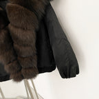 OFTBUY Autumn Winter Clothes Women White Goose Down Coat Natural Fur Puffer Jacket Female Short Big Real Fox Fur Jacket Fashion