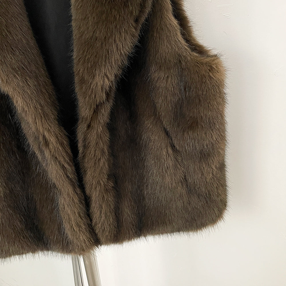 OFTBUY New Autumn Winter Clothes Women Thick Warm Artificial Fur Vest Coat Lapel Faux Fur Sleeveless Waistcoat Fake Fur Jakcet Female
