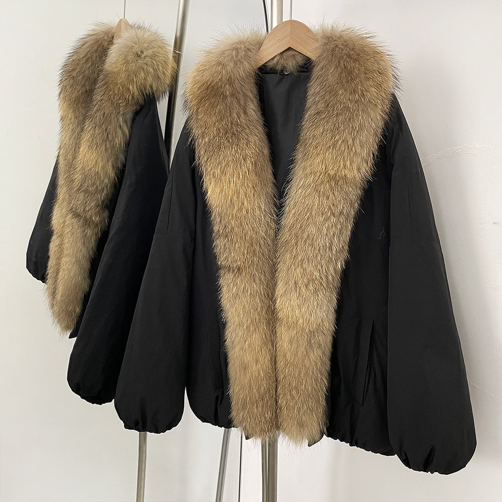 OFTBUY Loose Thick Warm Goose Down Coat Female New Winter Japanese Style Outfit Top Clothes Women Natural Fox Fur Puffer Jacket