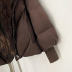 OFTBUY New Women's Duck Down Jacket Whit Large Real Fox Fur Collar Puffy Sleeve Warm Loose Puffer Jacket Winter Luxury Outerwear