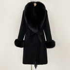 OFTBUY Short Real Fox Fur Wool Coat New Autumn Winter Clothes Women Fashion Natural Fur Woolen Jacket Female Tassel Overcoat