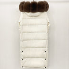 OFTBUY Natural Fox Fur Coat New Winter Clothes Women Fashion Long Hooded White Duck Down Overcoat Real Fur Puffer Jacket Female