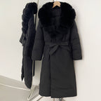 OFTBUY Real Fox Fur Collar Fluffy Puffer Jacket Female New Long Winter Down Clothing Women Thickened Warm White Duck Down Coat