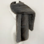 OFTBUY Luxury Long-Line Faux Fur Gilet - Premium Vegan Fox Fur Sleeveless Overcoat with Oversized Shawl Collar