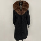OFTBUY New Zipper Autumn Winter Clothes Women Natural Fox Fur Collar Goose Down Coat Long Warm Thickened Real Fur Puffer Jacket