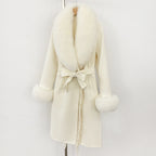 OFTBUY Short Real Fox Fur Wool Coat New Autumn Winter Clothes Women Fashion Natural Fur Woolen Jacket Female Tassel Overcoat