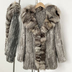 OFTBUY Natural Rabbit Fur Coat Autumn Winter Clothes Women Fashion Luxury Real Fox Fur Jacket Thick Warm Long Sleeve Overcoat