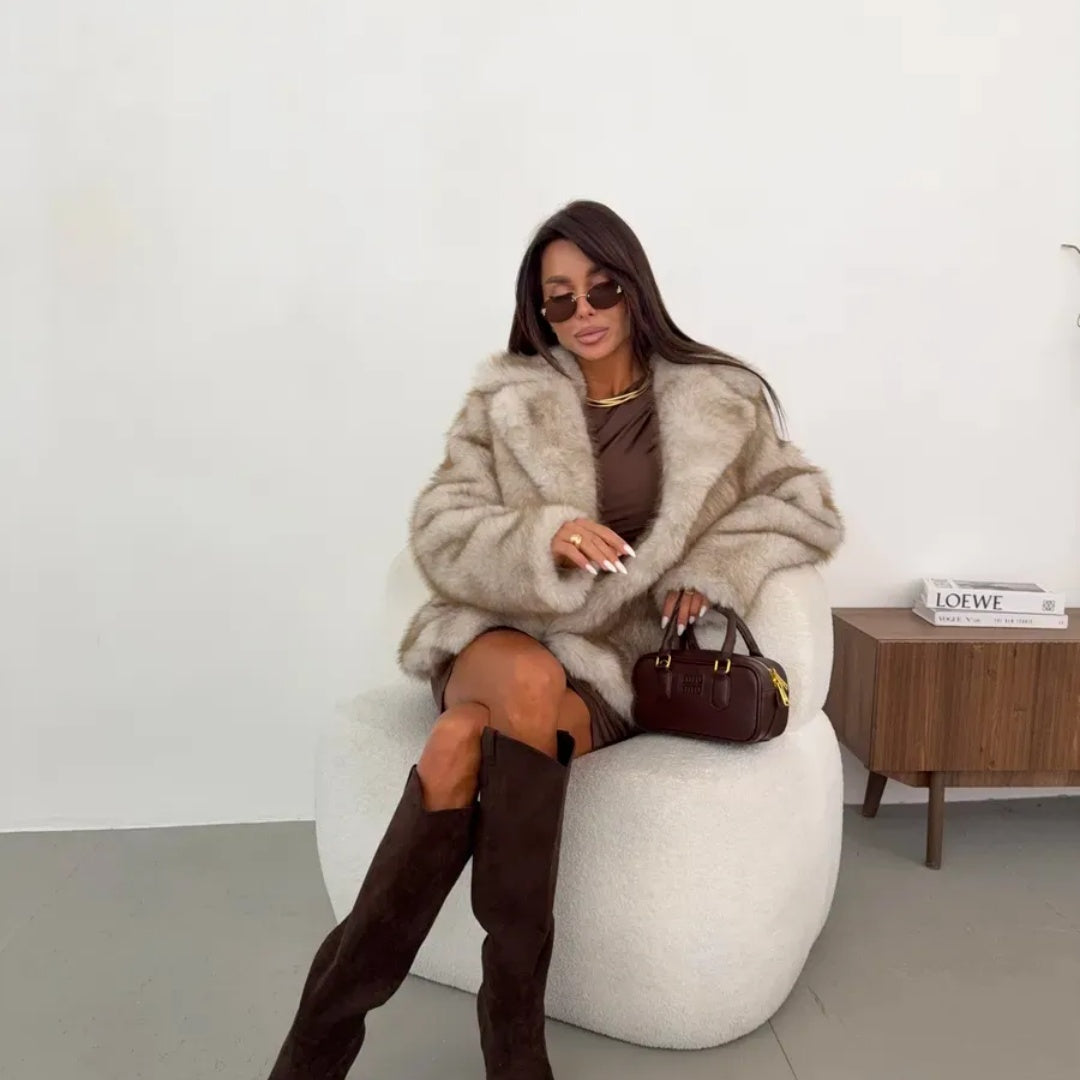 OFTBUY Winter Clothes Female Ins Hot Fashion Girls Oversized Gradient Fur Coat Women Thick Warm Outerwear Fluffy Faux Fox Fur Jacket