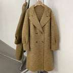 OFTBUY Warm Cashmere Wool Jacket Long Double-breasted Double-sided Woolen Coat Female New Autumn Winter Lapel Top Clothes Women