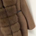 OFTBUY Metal Belt Knit Warm Winter Luxury Fashion Outerwear Sweater Cardigan New Women's Knit Coat with Full Real Fox Fur Front