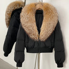 OFTBUY Knit Cuff Short Real Fox Fur Collar Duck Down Coat Female New Autumn Winter Clothes Women Genuine Fur Puffer Jacket