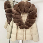OFTBUY Big Real Fox Fur Collar Duck Down Coat Female New Winter Hooded Warm Down Clothes Women Natural Raccoon Fur Puffer Jacket