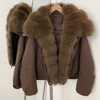 OFTBUY Women's Dcuk Down Coat with Big Real Fox Fur Collar New Winter Warm Thickened Clothing Female Natural Fur Puffer Jacket