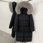 OFTBUY Duck Down Warm Windproof Puffer Coat New Women's Long Hooded Down Jacket Real Fur Collar Winter Thickened Parka Outerwear