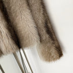 OFTBUY Luxury Collarless Faux Fur Jacket - Chic Short Fluffy Vegan Fur Coat for Women