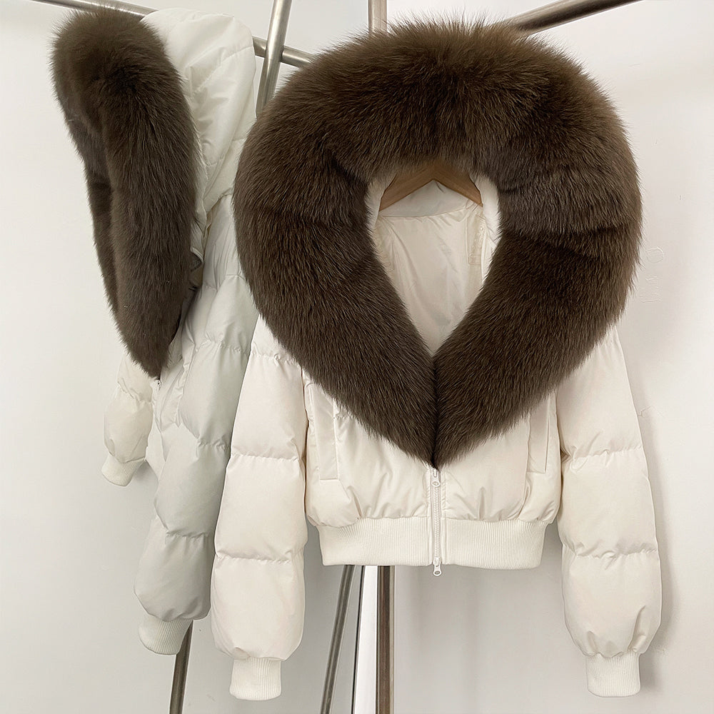 OFTBUY New Warm Thickened Autumn Winter Coat Women Short Real Fox Fur Duck Down Clothes for Women Natural Fur Puffer Coat Female