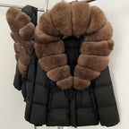 OFTBUY Big Real Fox Fur Collar Duck Down Coat Female New Winter Hooded Warm Down Clothes Women Natural Raccoon Fur Puffer Jacket