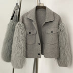 OFTBUY Fashion Thick Warm Real Fur Cashmere Wool Coat Short Mongolia Sheep Fur Wool Jacket Women New Autumn Winter Clothes Lady