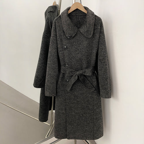 OFTBUY Elegant Double-sided Alpaca Wool Coat Female Long Belt Woolen Clothes Women New Autumn Winter Long Sleeve Cashmere Jacket