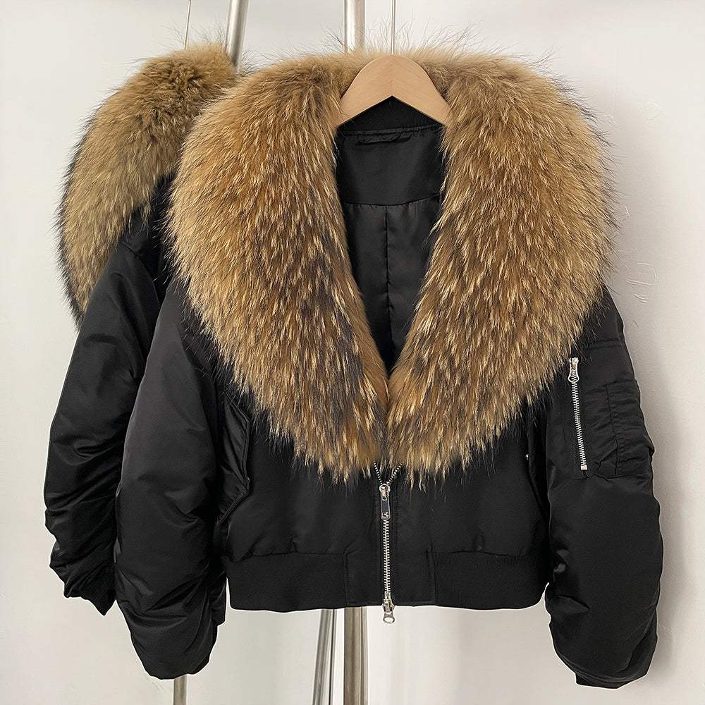 OFTBUY Short Thickened Warm Puffer Jacket Female New Autumn Winter Real Fox Fur Collar Clothes Women Natural Fur Duck Down Coat