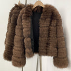OFTBUY New Autumn Winter Clothes Women Fashion Warm Thick Real Fox Fur Jacket Female Luxury Long Natural Fur Coat Streetwear