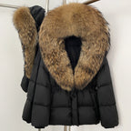 OFTBUY Big Real Fox Fur Collar Duck Down Coat Female New Winter Hooded Warm Down Clothes Women Natural Raccoon Fur Puffer Jacket
