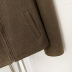 OFTBUY New Women's Brown Knit Zip Up Jacket Lapel Collar Casual Sweater Coat Female Loose Warm Autumn Winter Cardigan Outerwear