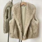 OFTBUY New Autumn Winter Clothes Women Thick Warm Artificial Fur Vest Coat Lapel Faux Fur Sleeveless Waistcoat Fake Fur Jakcet Female