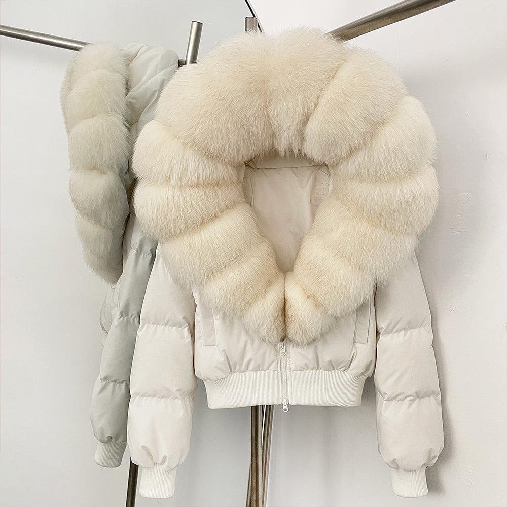 OFTBUY New Warm Thickened Autumn Winter Coat Women Short Real Fox Fur Duck Down Clothes for Women Natural Fur Puffer Coat Female