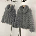 OFTBUY 2-in-1 Reversible Luxury Jacket - 100% Real Fox Fur Coat & Windproof Winter Parka