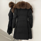 OFTBUY New Winter Thickened Clothes Women Long Big Natural Fox Fur Puffer Coat Female Real Fox Fur Fluffy White Duck Down Jacket