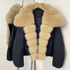 OFTBUY Women's Dcuk Down Coat with Big Real Fox Fur Collar New Winter Warm Thickened Clothing Female Natural Fur Puffer Jacket