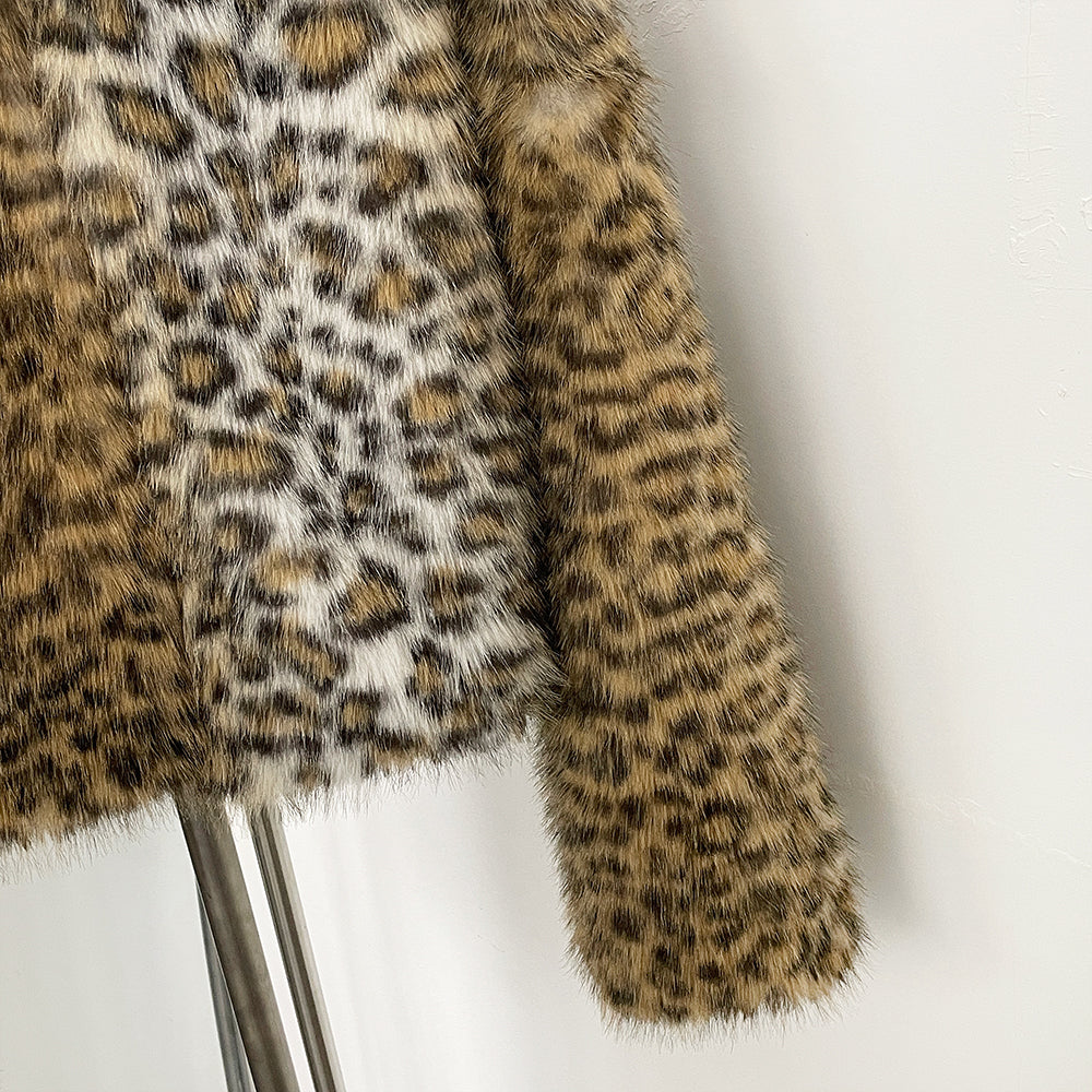 OFTBUY New Autumn Winter Clothing Women Short Thick Warm Artificial Fake Fur Coat Female Luxury Leopard O-neck Faux Fur Jacket