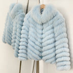 OFTBUY 2-in-1 Reversible Luxury Jacket - 100% Real Fox Fur Coat & Windproof Winter Parka