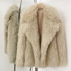OFTBUY New Winter Clothes Women Fashion Faux Mongolia Sheep Fur Coat Warm Thick Fake Fur Jacket Long Sleeve Artificial Fur Overcoat