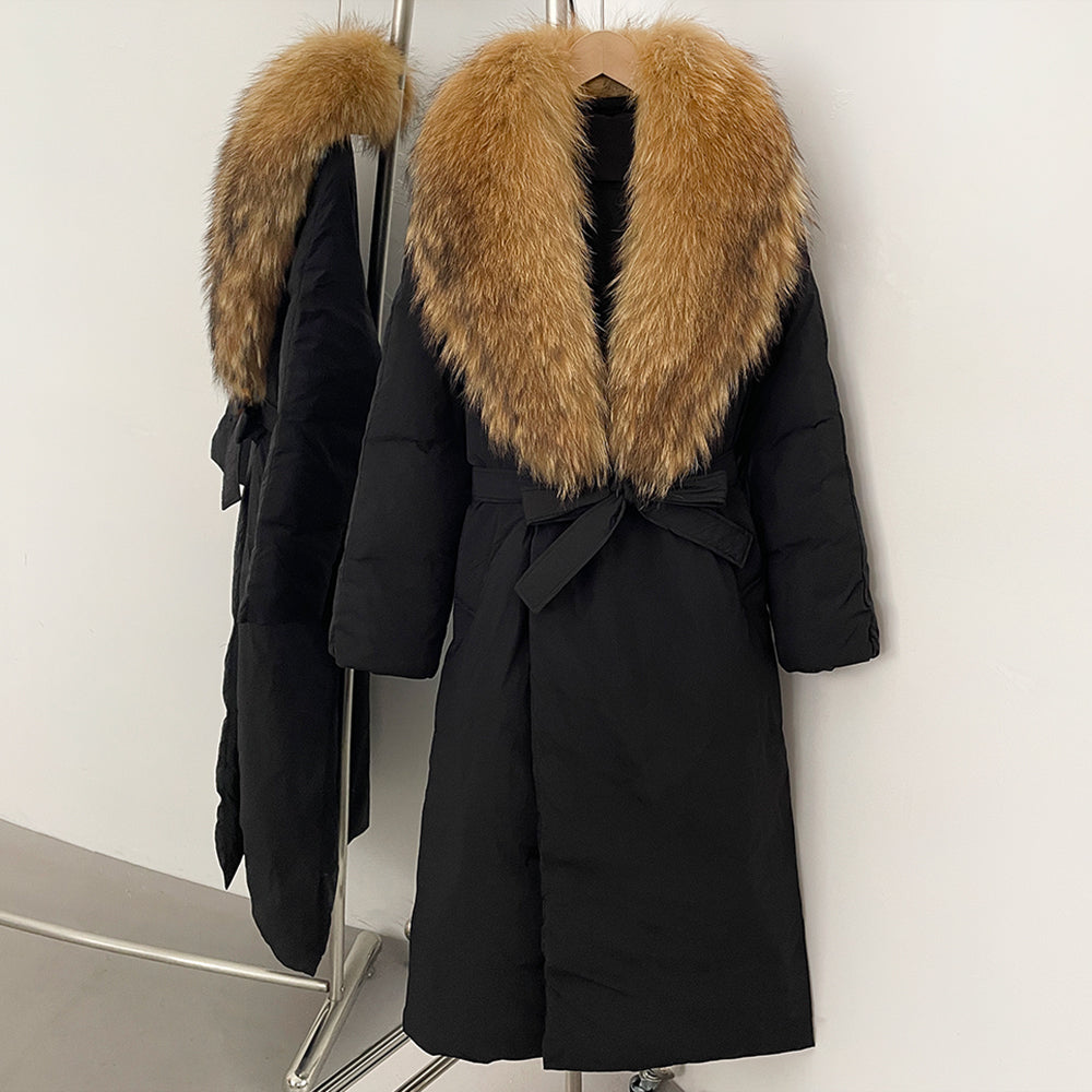 OFTBUY Real Fox Fur Collar Fluffy Puffer Jacket Female New Long Winter Down Clothing Women Thickened Warm White Duck Down Coat
