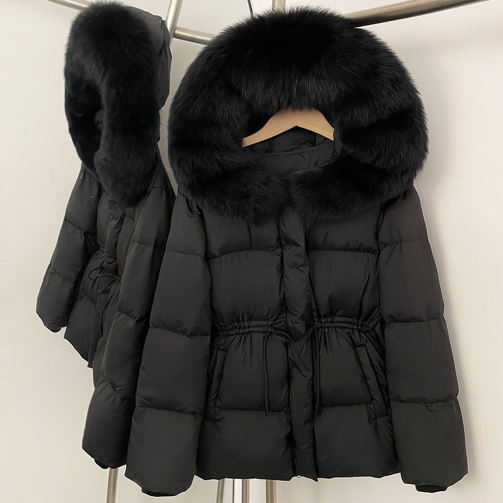 OFTBUY Hooded Long Sleeves Real Fur Duck Down Coat Female New Autumn Winter Warm Clothes Women Natural Fox Fur Puffer Jacket