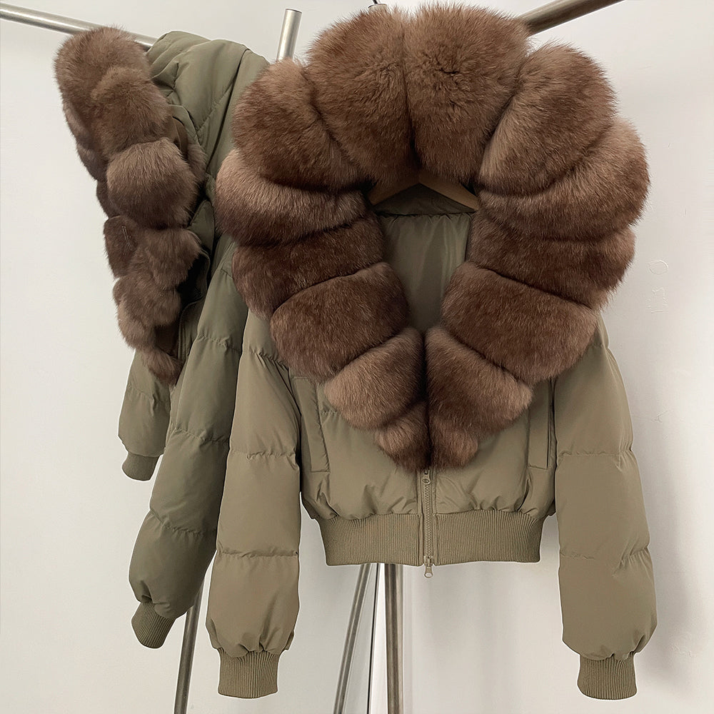 OFTBUY New Warm Thickened Autumn Winter Coat Women Short Real Fox Fur Duck Down Clothes for Women Natural Fur Puffer Coat Female