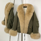 OFTBUY Fashion Big Real Fox Fur Collar Down Coat New Waterproof Autumn Winter Clothes Women Warm Fur Cuffs Puffer Jacket Female