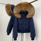 OFTBUY New Winter Short Hooded Top Down Clothes Women Fashion Natural Fox Fur Duck Down Coat Thickened Warm Puffer Jacket Female