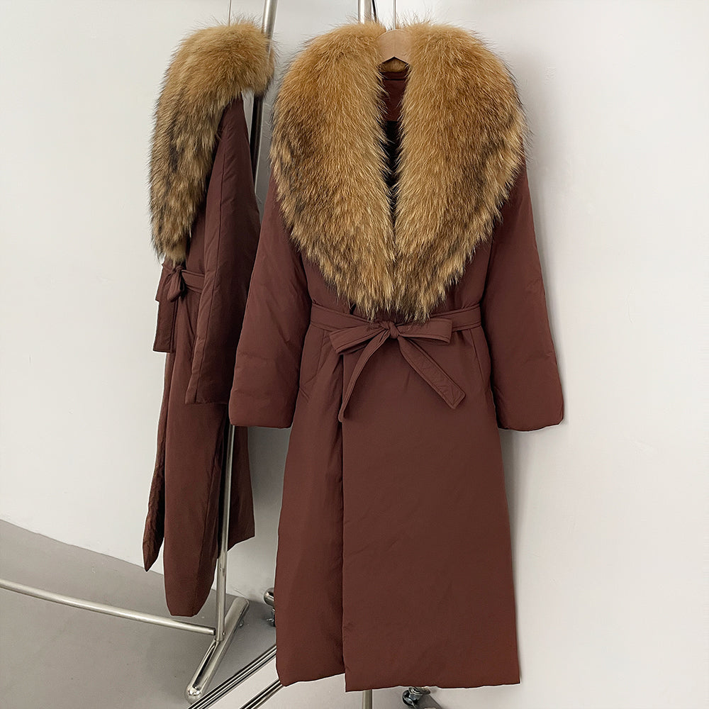 OFTBUY Real Fox Fur Collar Fluffy Puffer Jacket Female New Long Winter Down Clothing Women Thickened Warm White Duck Down Coat