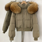 OFTBUY New Winter Short Hooded Top Down Clothes Women Fashion Natural Fox Fur Duck Down Coat Thickened Warm Puffer Jacket Female